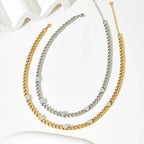 Heart Charm Cuban Choker Necklace - Diatoms
