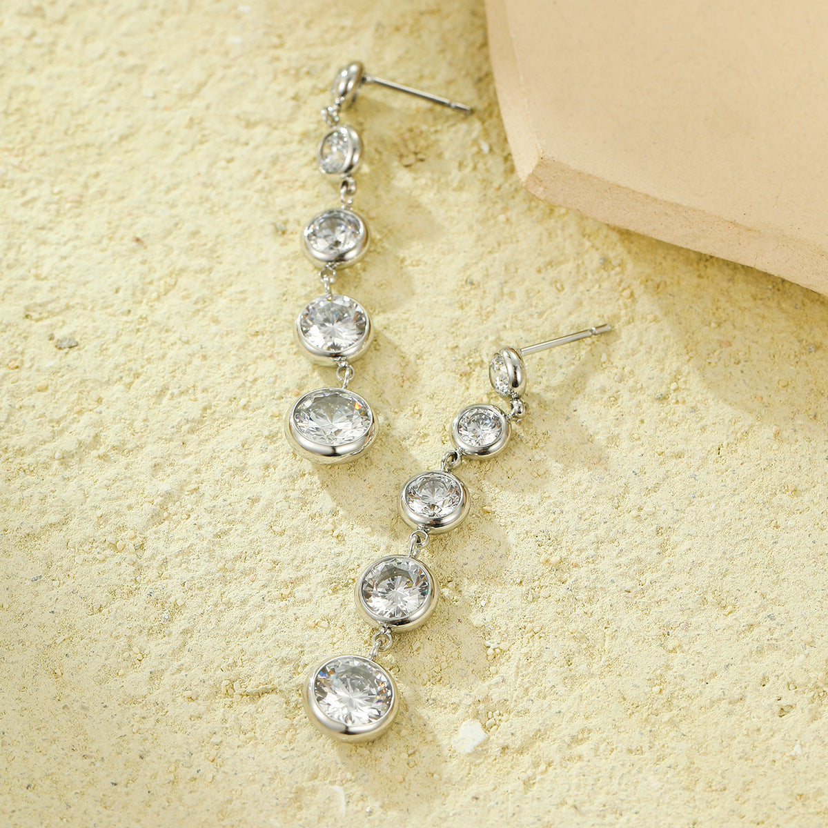 Radiant Long Fringed Diamond Dangler Earrings