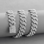 Hip-Hop Chain In White Gold - Diatoms