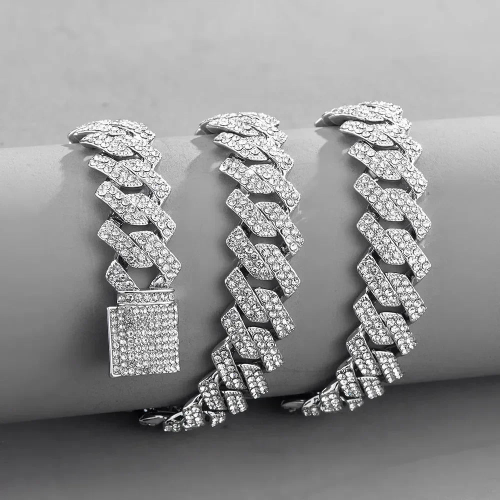 Hip-Hop Chain In White Gold - Diatoms