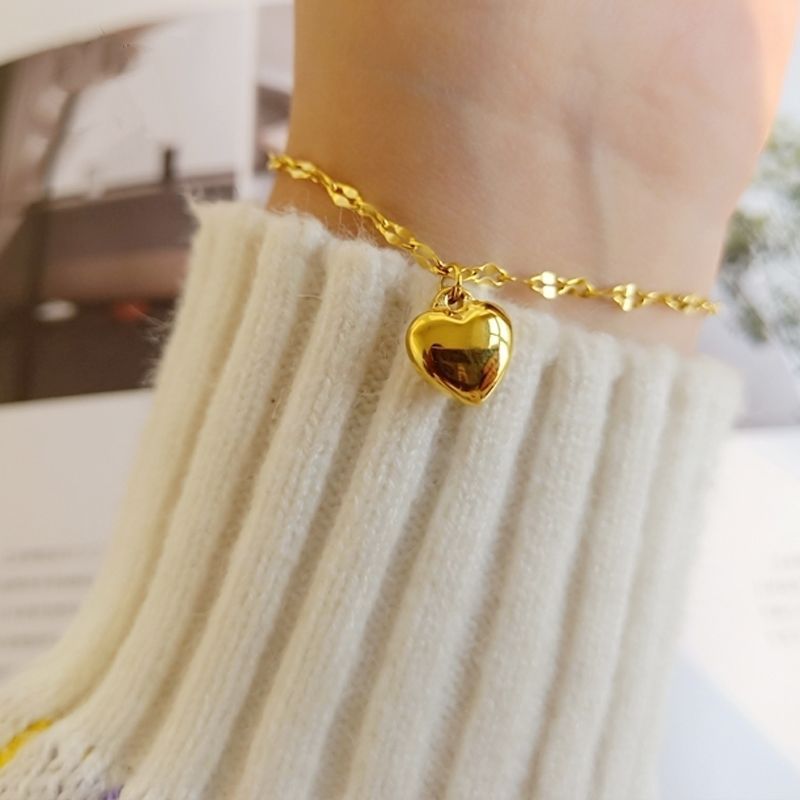 Golden Heart Chain Bracelet