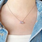 Luxy Silver Square Heart Shape Pendant - Diatoms