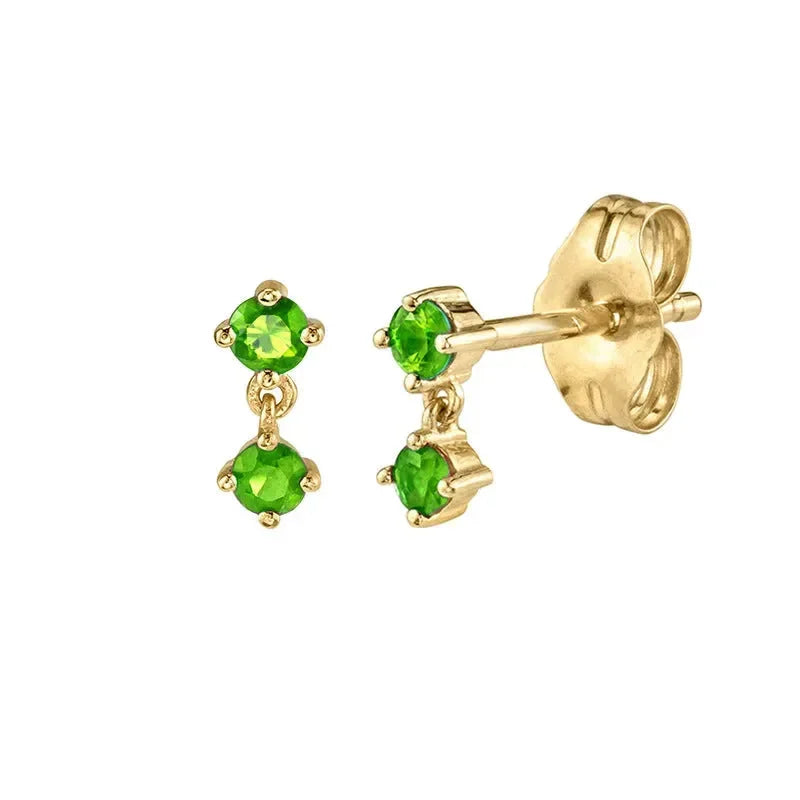 Tiny Tether Drop Earrings Ear Studs - Diatoms