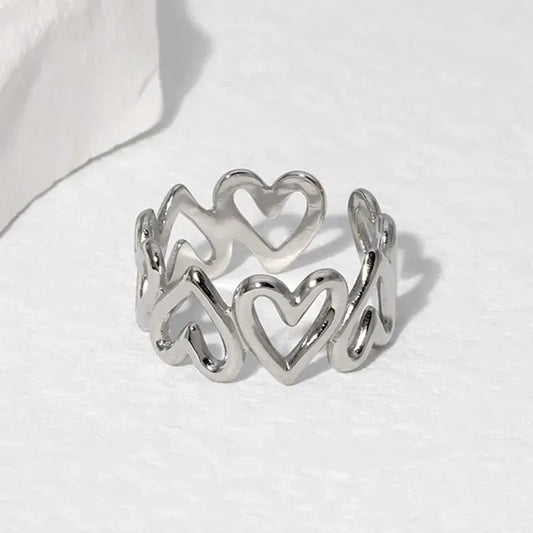 Luxy Heart Shape Adjustable Rings - Diatoms