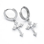 Diatoms Men Cross Earrings - Diatoms
