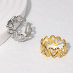 Luxy Heart Shape Adjustable Rings - Diatoms