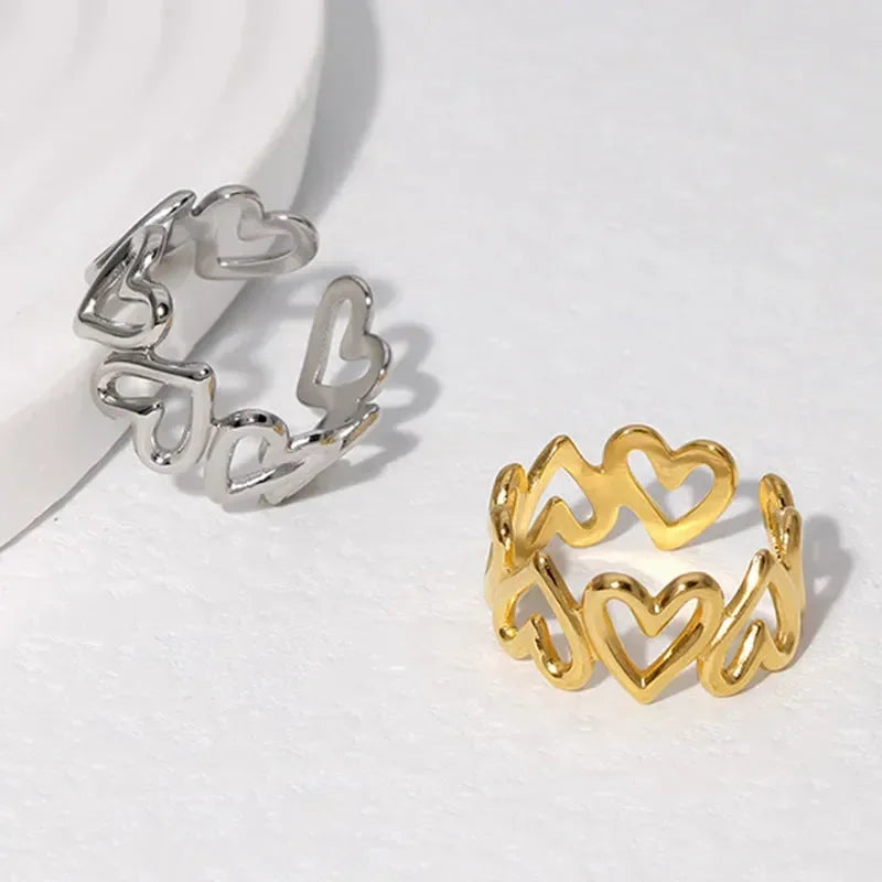 Luxy Heart Shape Adjustable Rings - Diatoms
