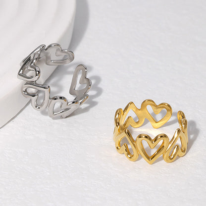 Luxy Heart Shape Adjustable Rings