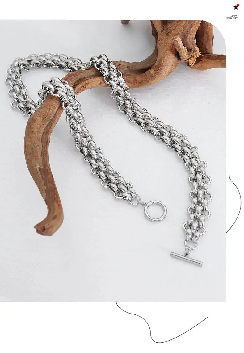 Golden Glam Hollow Out Bracelets Necklace - Diatoms