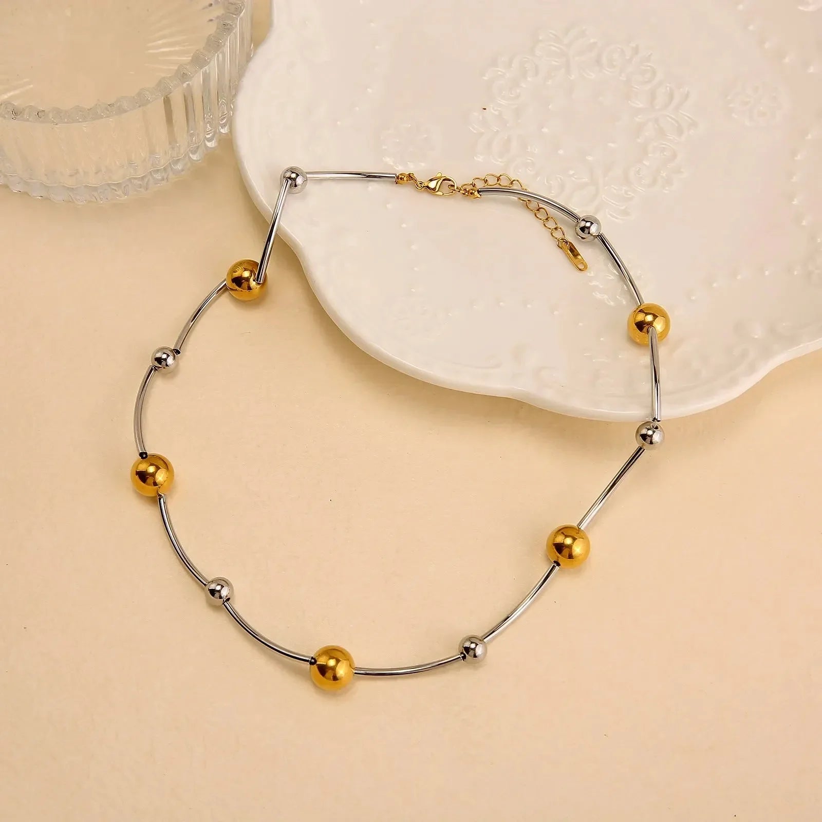 Luxy Round Dual Color Necklace - Diatoms