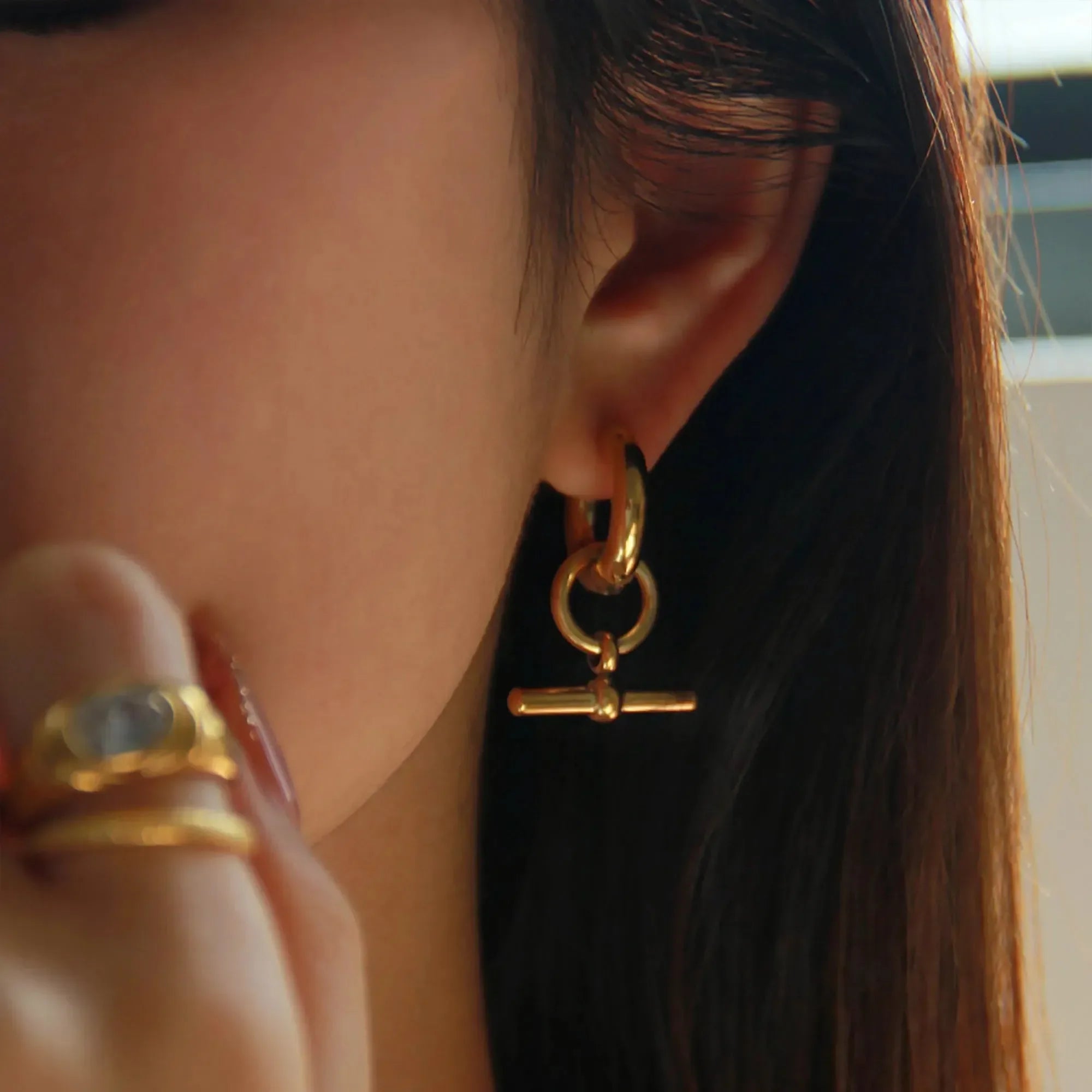 Luxy T-Bar Drop Earrings - Diatoms