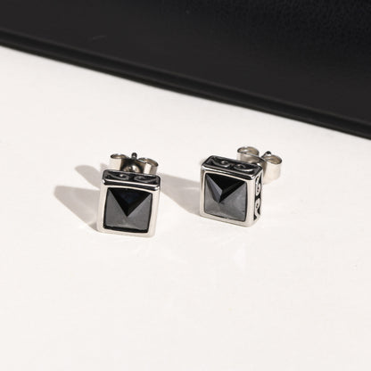 Diatoms Black Ear Studs