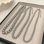 Luxy Silver Beaded Necklace - Diatoms