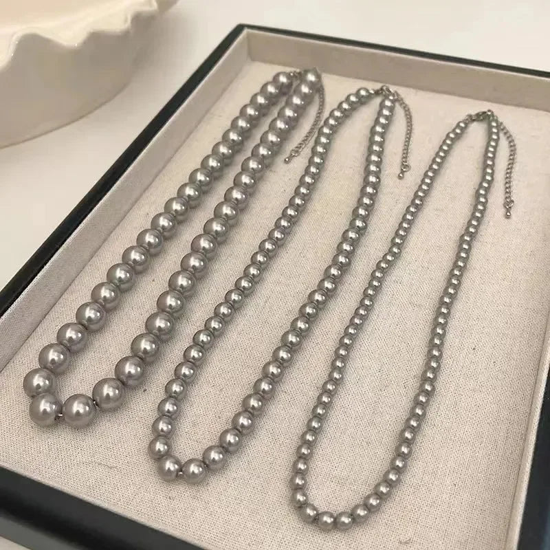Luxy Silver Beaded Necklace - Diatoms