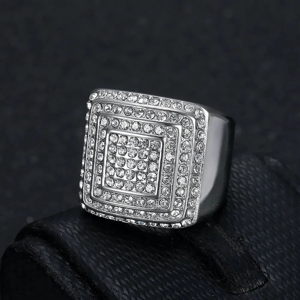 Luxy Hip-Hop Men's Ring - Diatoms