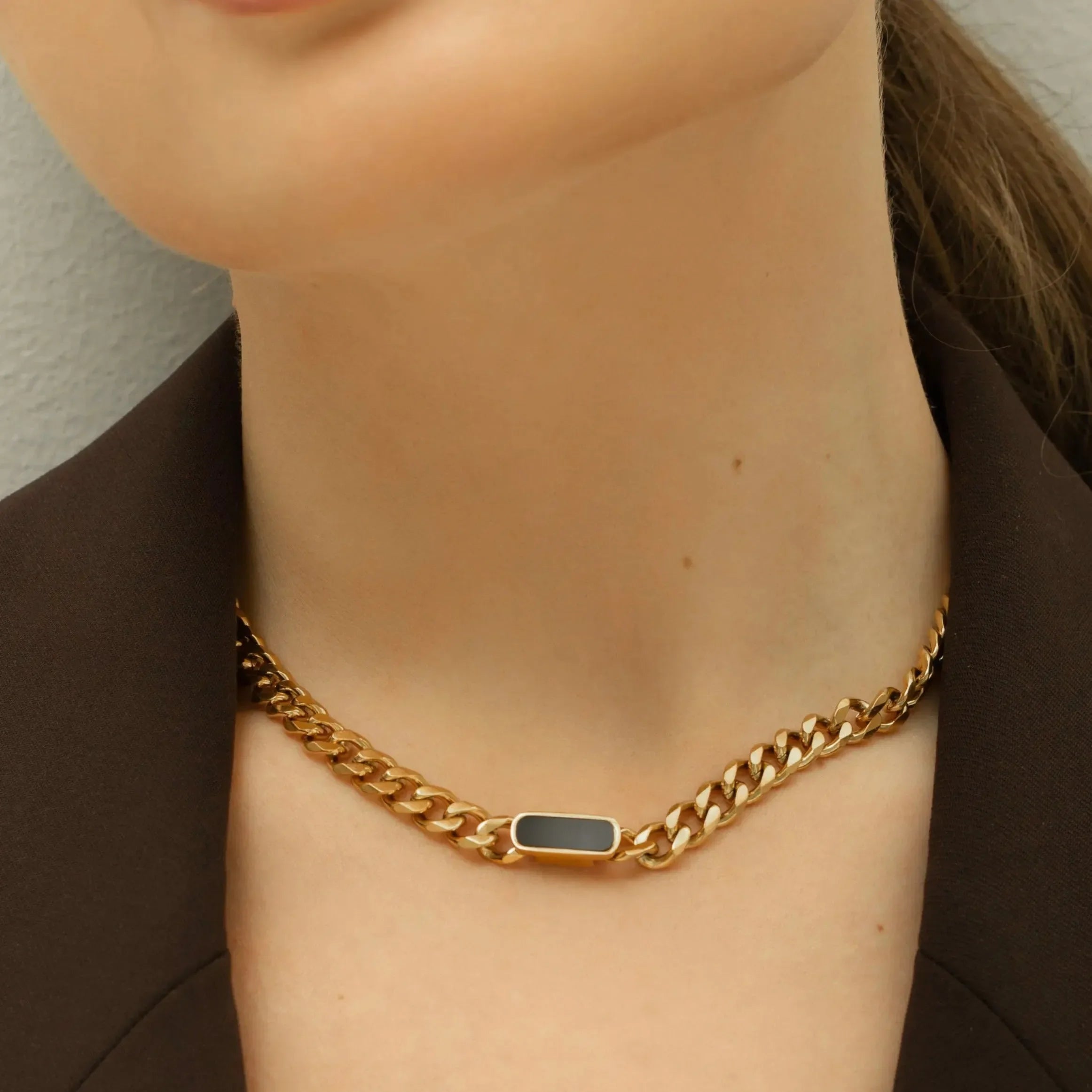 Black Cuban Chain Necklace - Diatoms
