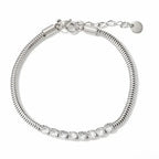 Starlit Grace Silver Bracelet - Diatoms