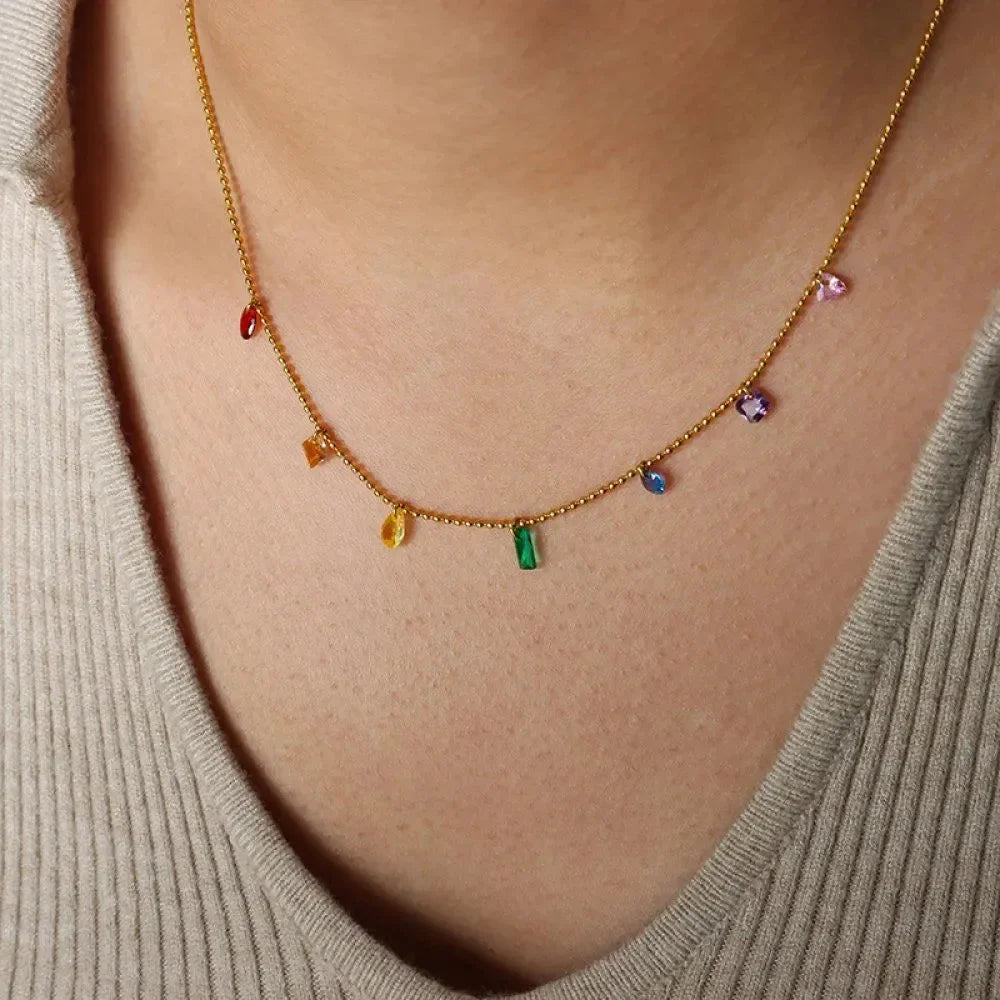 Luxy Rainbow Charming Necklace - Diatoms