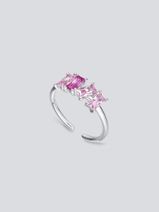 Luxy Crystal Rectangle Pink Ring