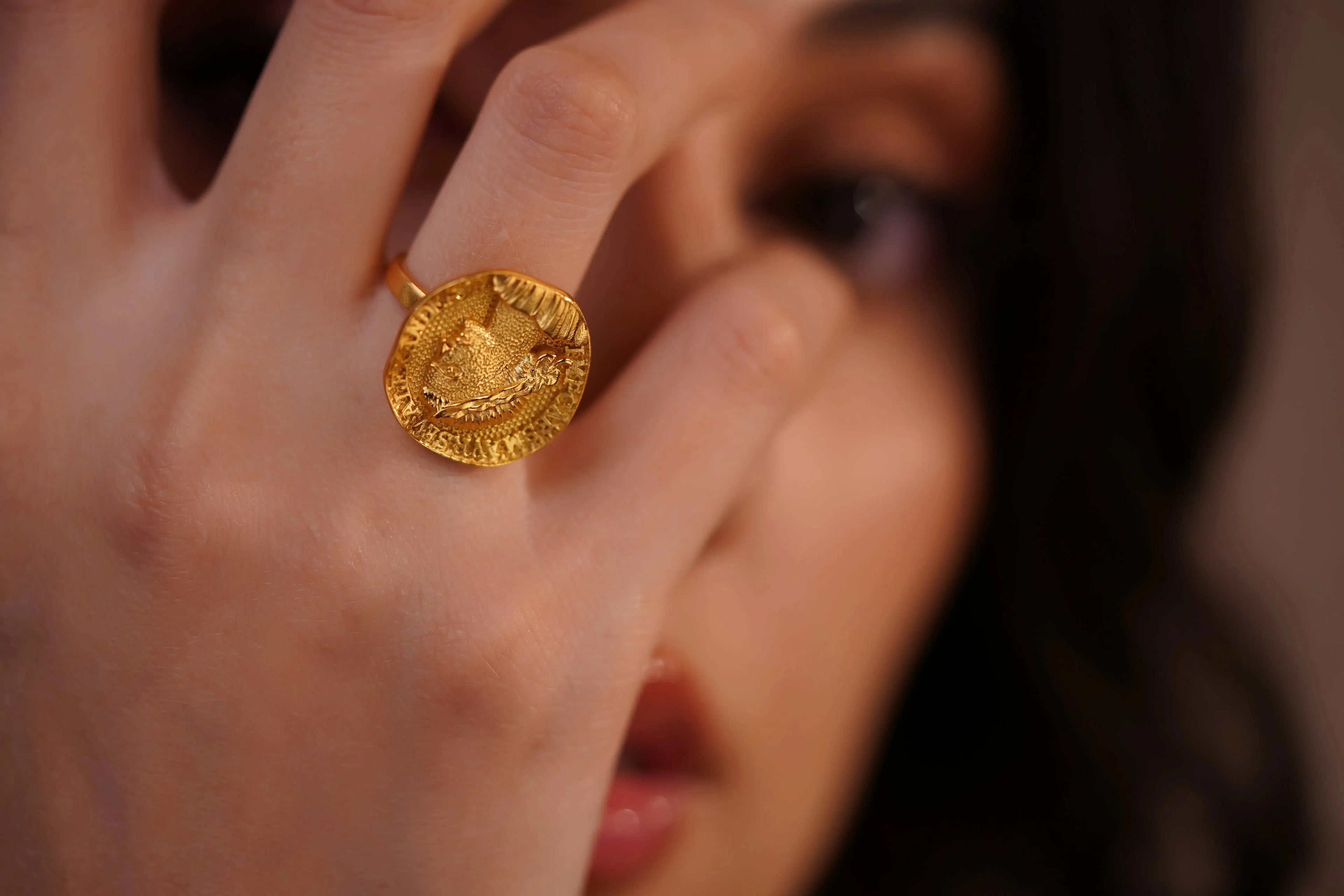 Luxe Vintage Gold Ring - Diatoms