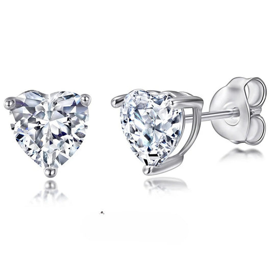 Heart Shaped Moissanite Stud Earrings