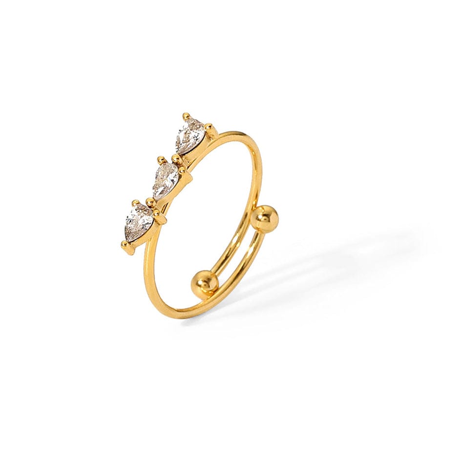 Tri Diamond Gold Ring