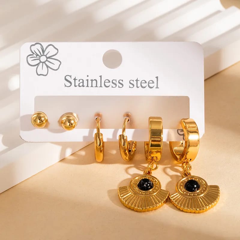 Bling Sunburst Earrings Set