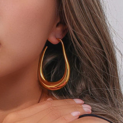 Luxe Loom Gold Hoop Earrings