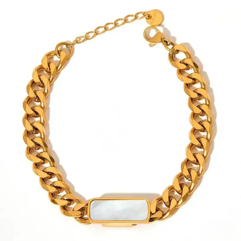 White Cuban Chain Bracelets - Diatoms