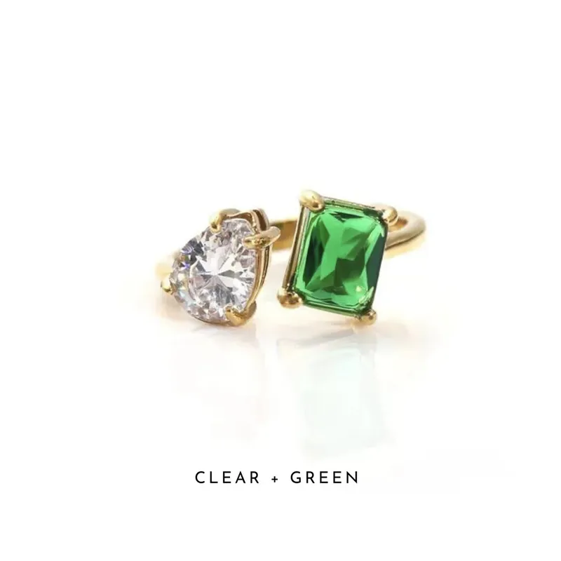 Emerald Elegance Duo Ring