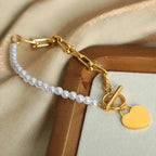 Beaded Half Pearl Bracelet - Diatoms