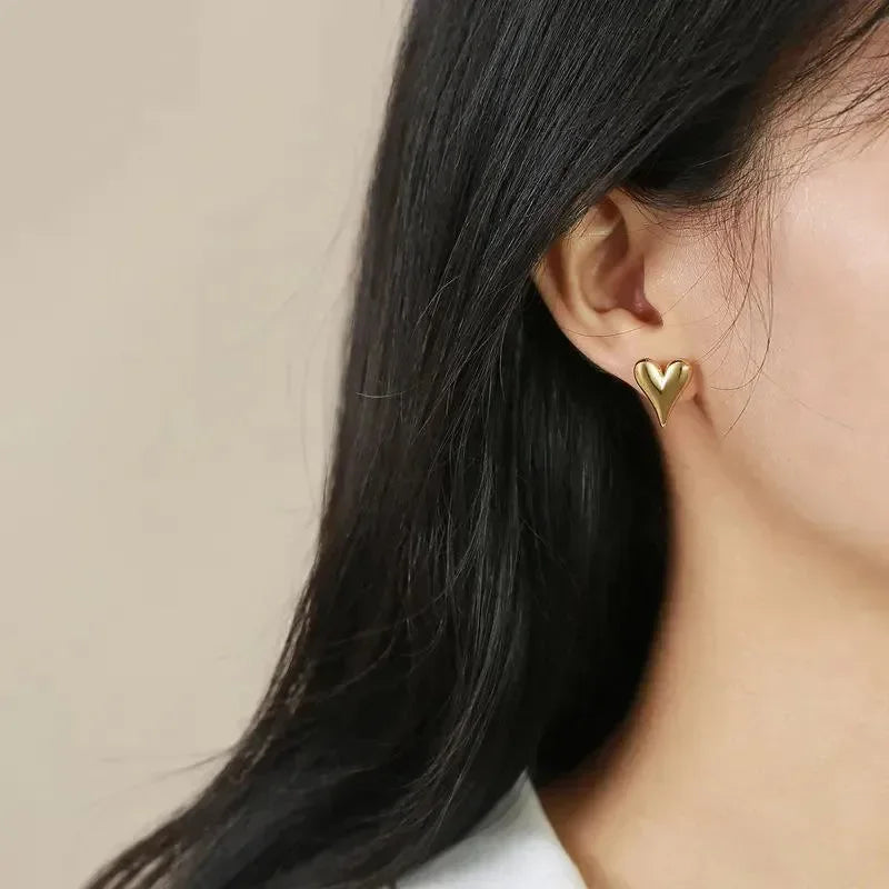 Heart Stud Earrings - Diatoms