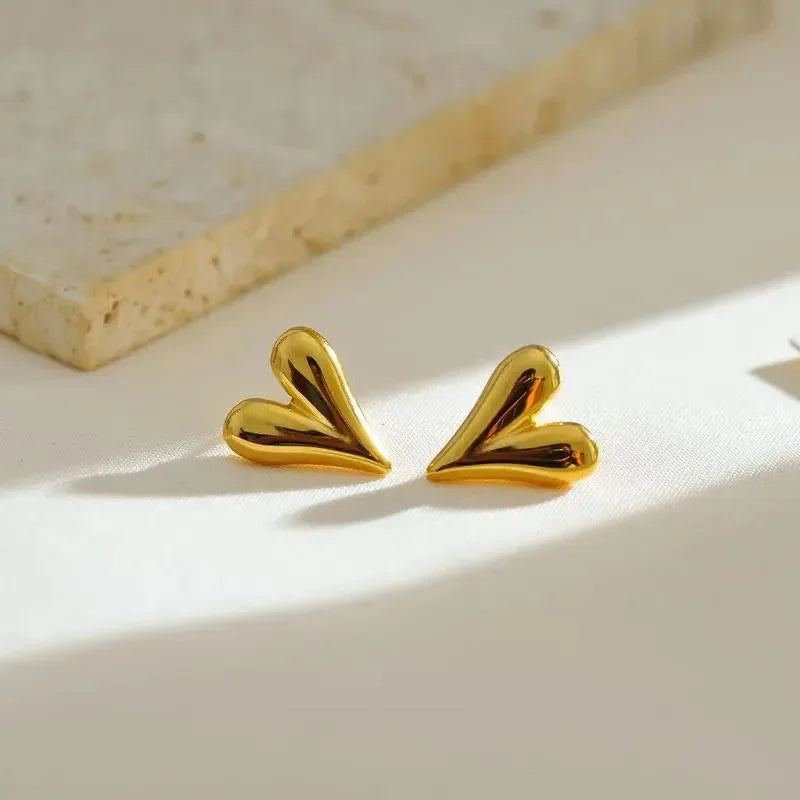 Heart Stud Earrings - Diatoms