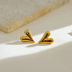 Heart Stud Earrings - Diatoms