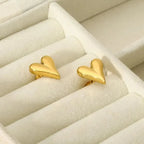 Heart Stud Earrings - Diatoms