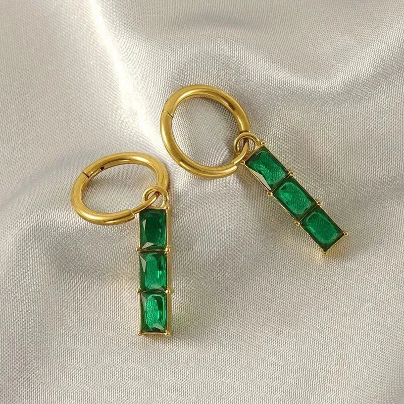 Celestial Greenstone Earrings - Diatoms