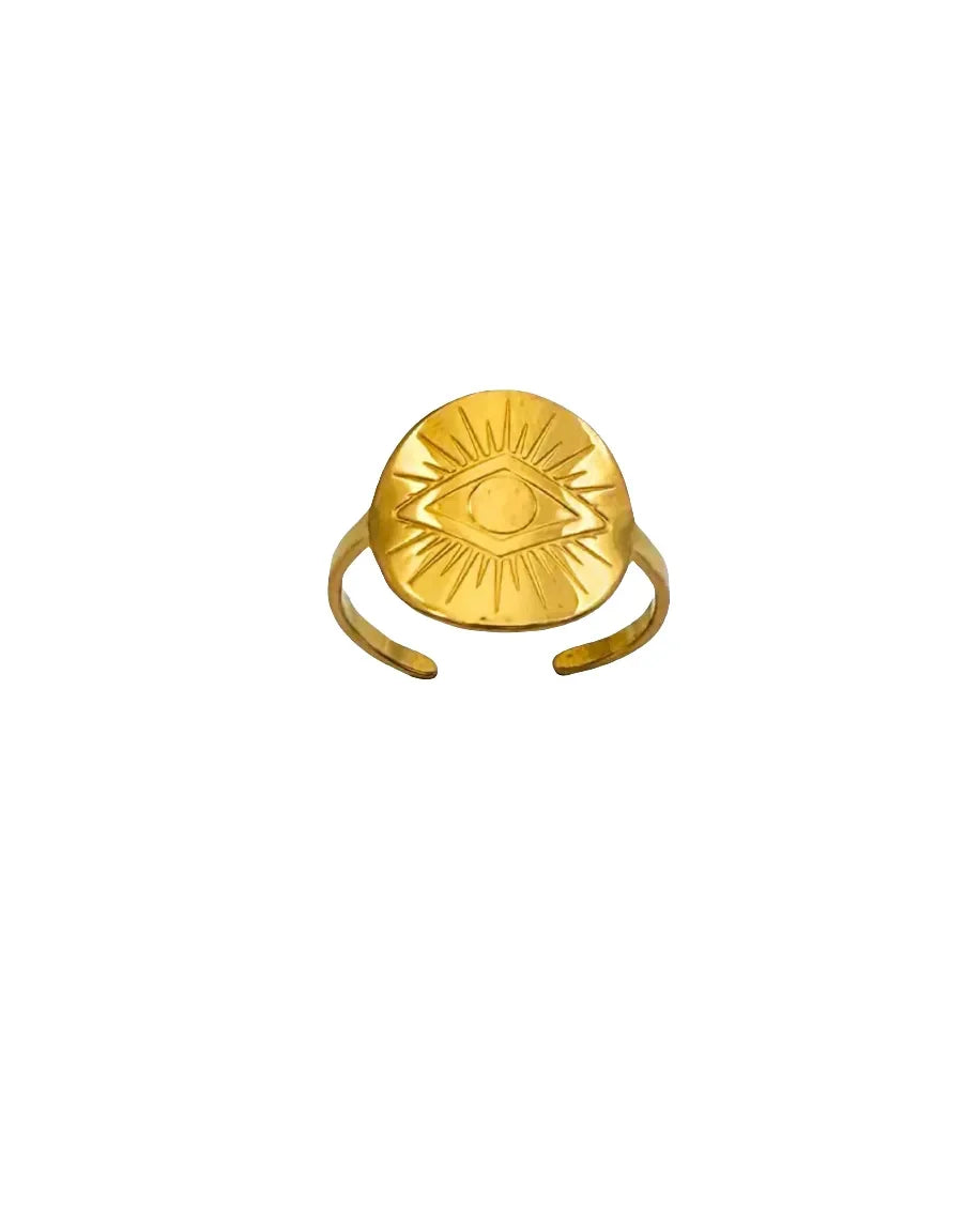 Eye of Elegance Gold Ring - Diatoms