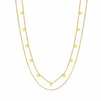 Luxy Layered Contemporary Gold Heart Chain Necklace - Diatoms