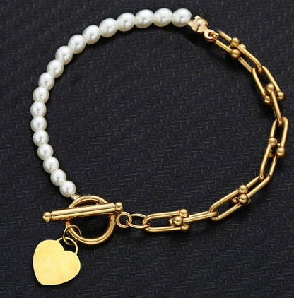 Beaded Half Pearl Bracelet