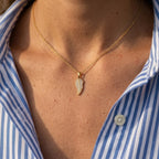 Diamond Bloom Leaf Shaped Pendant