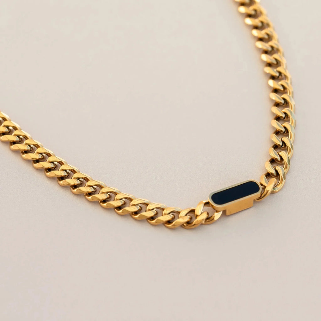 Black Cuban Chain Necklace - Diatoms