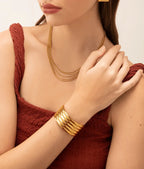 Aurora Wavy Cuff Bracelet - Diatoms