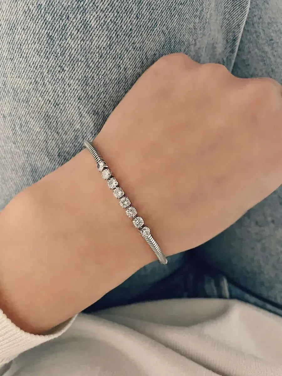 Starlit Grace Silver Bracelet - Diatoms