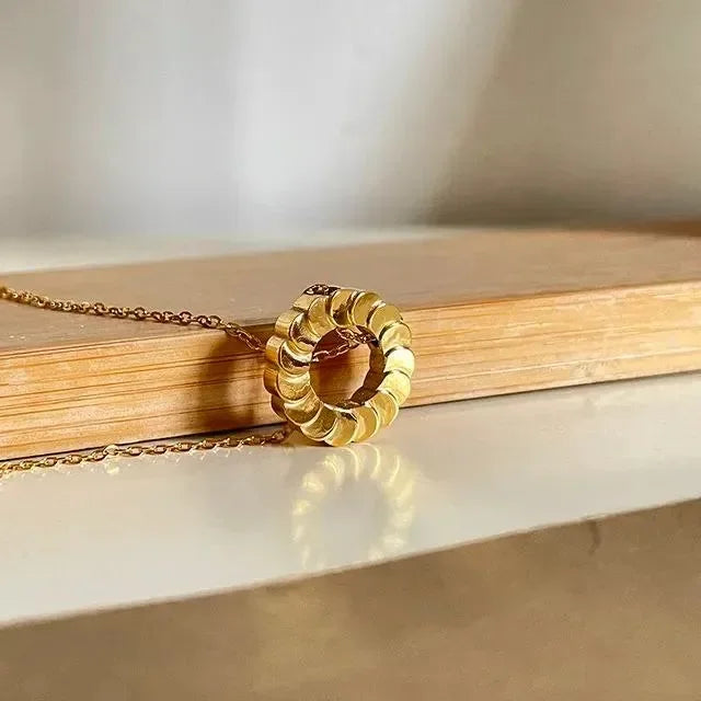 Luxe Round Hollow Pendant - Diatoms