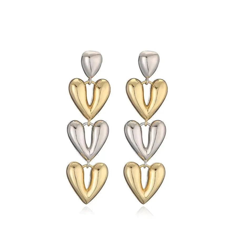 Commute Heart Shape Drop Earrings - Diatoms