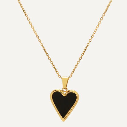 Black Heart Charm Necklace