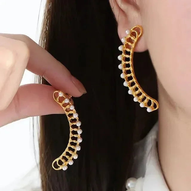 Pearl Earcuff Earrings - Diatoms