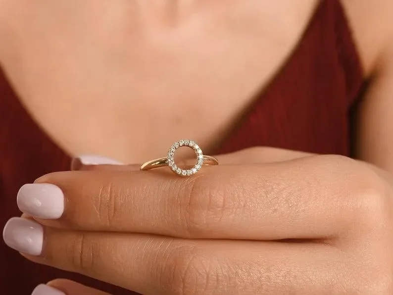 Dazzling Golden Circle Ring - Diatoms