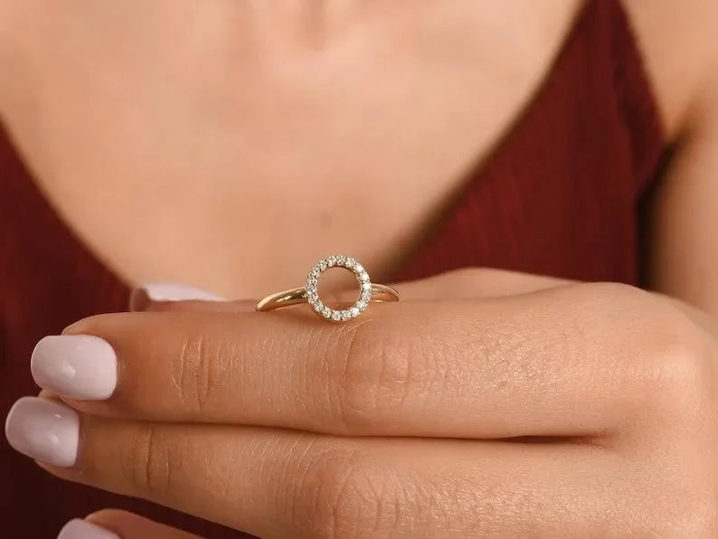 Dazzling Golden Circle Ring - Diatoms