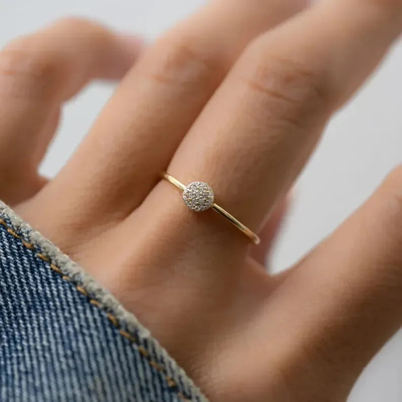 Round Shape Diamond Ring - Diatoms